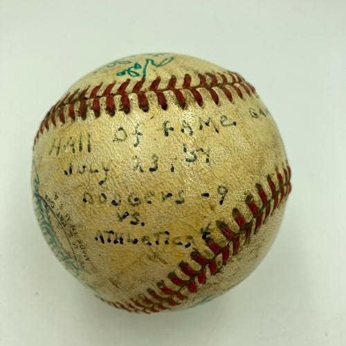 1954 Dodgers vs A equipe do Hall of Fame Game's assinou o chefe de beisebol Bender JSA COA - Bolalls autografados