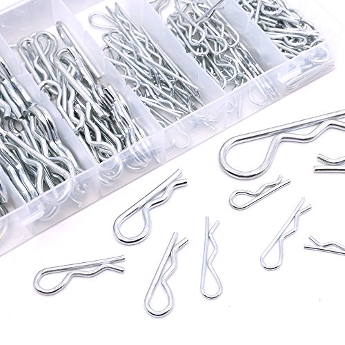 Glarks 150pcs para serviço pesado zinco banhado a pino de cabelo Kit de variedade de pinos de hitch de pino