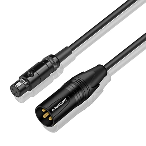 Dremake 3 pinos XLR Male para mini XLR Cabo do adaptador fêmea, 1 fet xlr masculino para mini XLR Female Converter