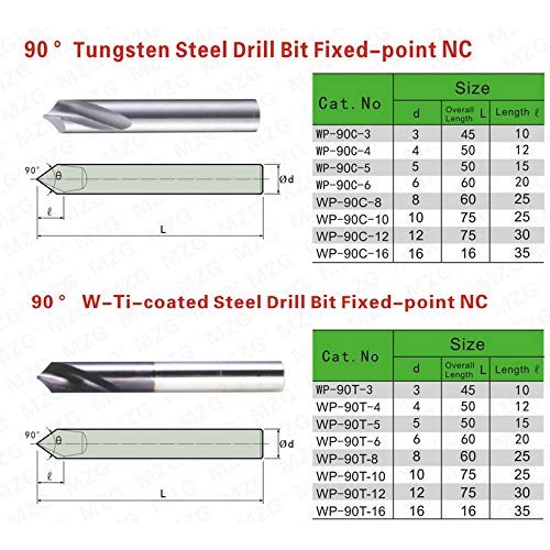 Maifix Chanfer Ti revestido broca de 8mm de 90 graus Tungstênio Exercício de aço de aço de tungstênio Ferramentas de usinagem