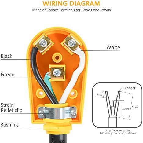 Snowyfox RV 30 amp Plug de substituição feminina - Receptáculo de plugue de 30 amp RV com alça ergonômica, projetada