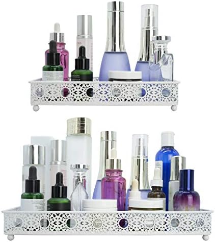 Bandeja de perfume Tricune 2pcs - bandeja de vaidade do banheiro - Bandeja de espelho - conjunto de 2 perfume decorativo para