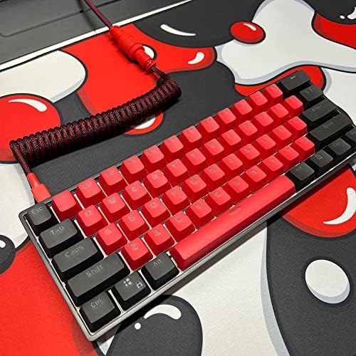 Kraken Pro 60 Edição de criação reversa 60% teclado mecânico, cabo de teclado enrolado criado e mouse de jogo Darth XXL