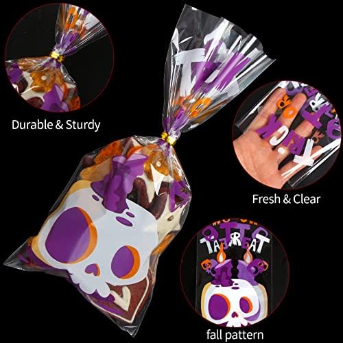 DIYASY 180 PACK SACOS DE CELOFANO DE HALLOPHANOS, Bolsa de doces de Goodie de plástico para crianças Limpar sacos