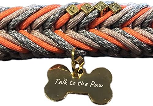 Fale com a pata - colar de cão paracord - colarinho de cachorro asteca - colarinho trançado k9 - colarinho mod com cordão de pára -quedas