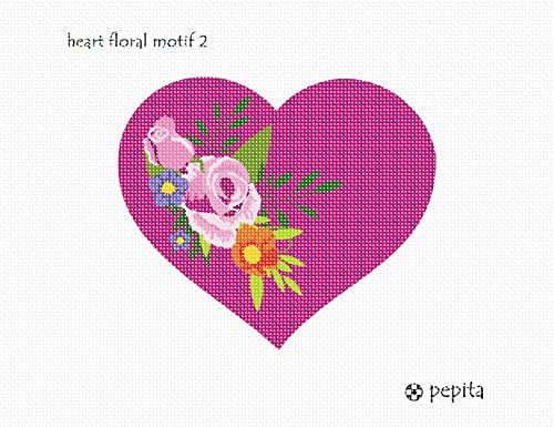 Kit de agulha de Pepita: Motivo Floral do Coração 2, 10 X 7