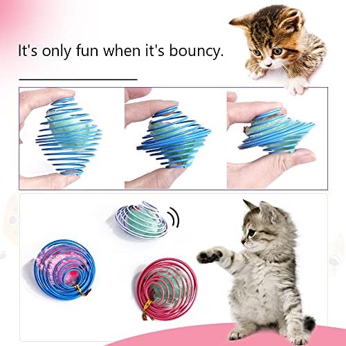 bolas de mola de gato de pawstrip colorido mylar amadrilha bola de gato brinquedos gatos brinquedos de gatinho em espiral interativo