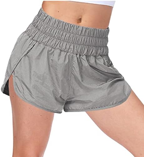 QUGUANDZ SUMBLEIO SMOCH ELÁSTICO CAIXA ELÁSTICA SHORTS PARA MANAGEM DE MATÃO feminina Plain Yoga Treino atlético Sorto