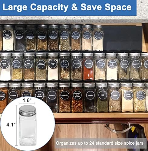 Khordin Expandível Spice Gavet Rack Organizer Insert para armário de cozinha - prateleira de armazenamento de especiarias ajustável