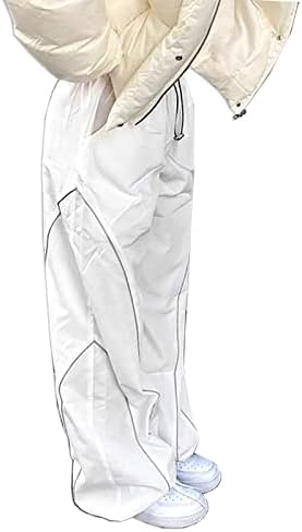 Calças de pára -quedas xineicy para mulheres calças de carga de cordão de cordão y2k calça de baixa calça de jogger