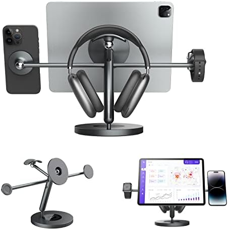 Nillkin Magnetic iPad Stand com anel MagSafe, 4 em 1 suporte para leitor, telefone, iPad, relógio, fone de ouvido, alumínio do