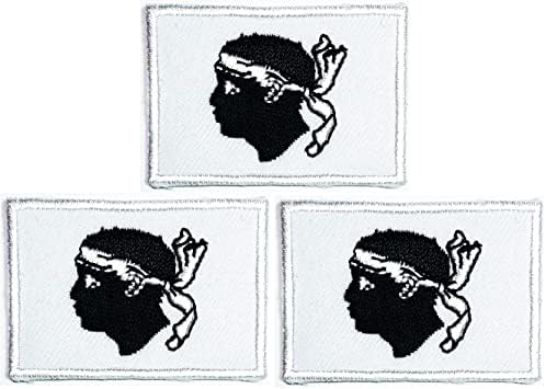 Kleenplus 3pcs. 1,2x1,7 polegada. Córsica Flag Flag country patches nacionais para jaqueta diy jeans chapéu de chapéu de traje de emblema tática bandeira militar bordada distintivo de apliques