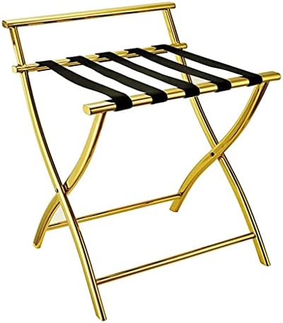 Jemmco Bagage Rack com bar de suporte, suporte dobrável para o quarto de hóspedes, prateleira de bagagem dobrável