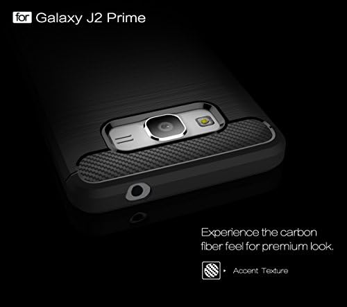 Caso Galaxy J2 Prime, Hualubro [resistente a arranhões] Fibra de carbono Slim Choque absorvendo TPU Tampa de proteção