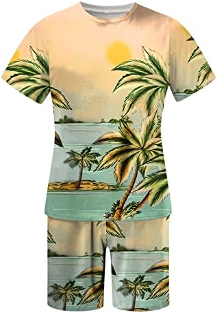 Homem primavera no verão traje praia manga curta camisa estampada conjunto curto camisa de 2 peças calça de calça vermelha maiô