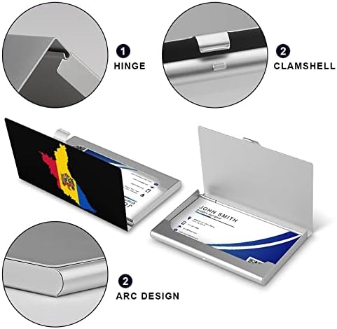 Mapa de bandeira da moldávia ID do cartão de negócios Silm Case Professional Metal Name Card Organizer bolso