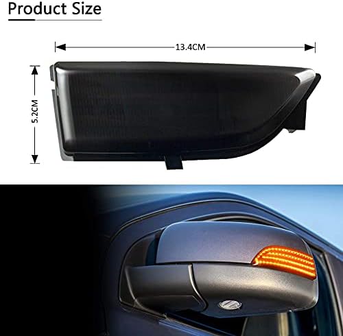 D-lumina LED sequencial Turn Signal Mirror Lights Smoked Fit Fit 2012-2019 FO-RD RANGER T6 Raptor Wildtrak e 2015-2019 Everest, Luz
