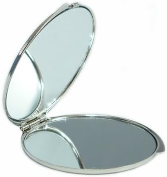 Mãe de Pearl White Magnolia Flor Design Double Compact Maging Cosmetic Makeup Purse Beauty Pocket Mirror
