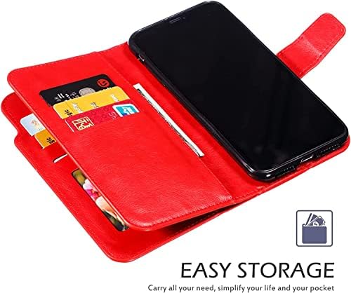 Caixa da carteira Kossma para iPhone 14/14 Plus/14 Pro/14 Pro Max, capa de telefone de couro Folio PU Magnetic PU, com