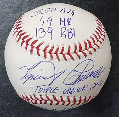 Baseball autografado de Miguel Cabrera - Triple Crown 2012, 2012 AL MVP e 330 AVG, 44 HR, 139 Inscrições RBI - Bolalls autografados