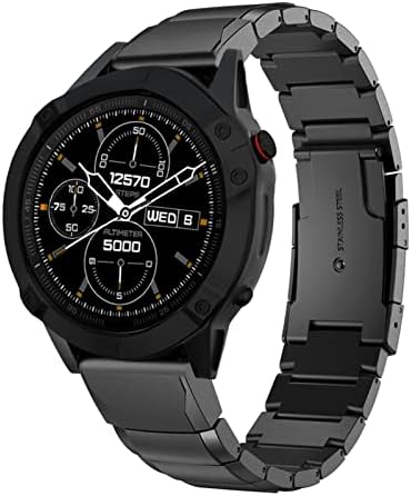 Bandas de relógio de metal de aço inoxidável Murve para Garmin Fenix ​​7 7s 7x 5s 5x 6x 6 6s Pro 3HR 935 Banda de aço inoxidável