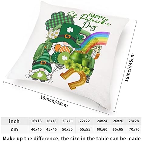 Lucky Vibes Funny St Patrick's Day Cushion Cobres de St. Patrick Gnome Green Truck Clover Sofá Almofado Pote de arco -íris