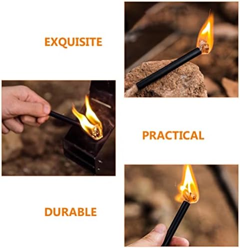 Besportble Grill Tools Tinder Fire Starter ROPE 6 Define os cordões de gravação resistentes ao clima natural de cera Tinder