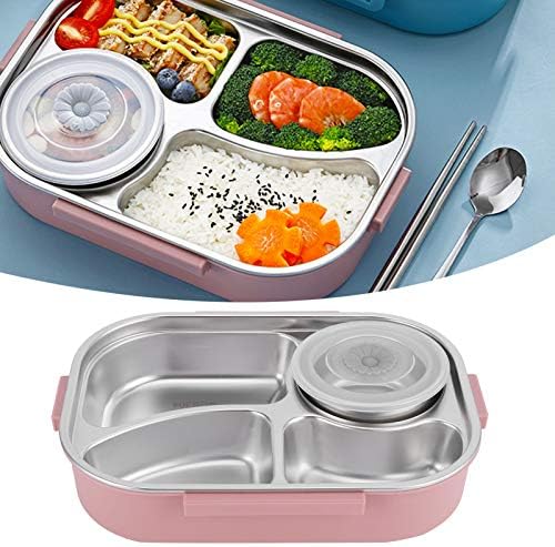 Bento Box, 304 lancheira de aço inoxidável, caixa de bento de compartimento, caixa de bento portátil de 4 grade, recipiente