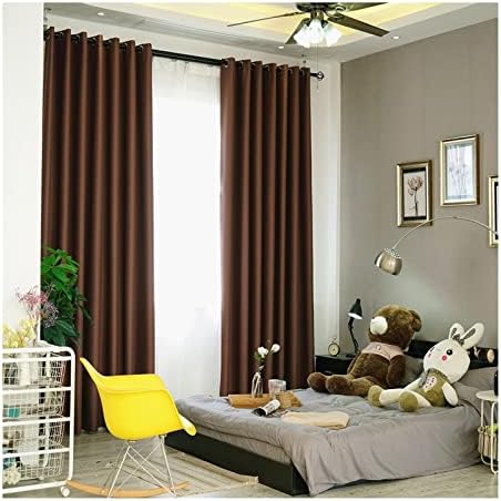 Cortinas do quarto daesar 2 conjuntos de painéis, cortinas de blecaute do ilhó de poliéster Coffee Color Window Solid Window Sala de estar 54 W x 90 l