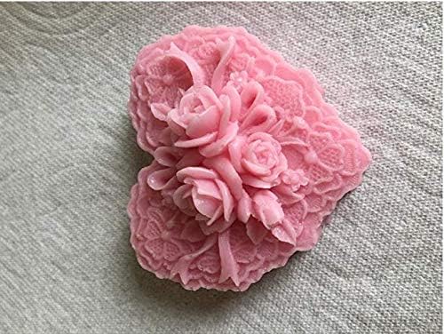 Ótimo molde lindo flor delicada delicada coração de silicone moldes para fabricação de sabão, molde de bolo de chocolate artesanal 3D DIY