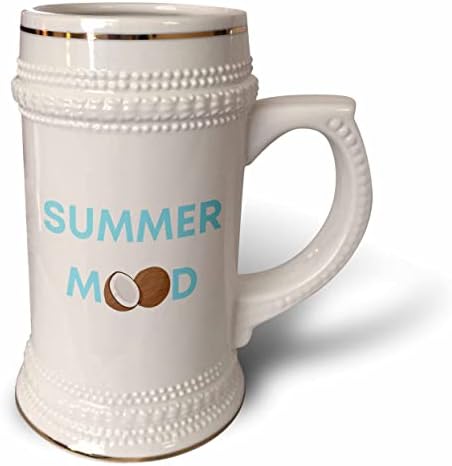 Imagem 3drose das palavras humor de verão com imagem de dois cocos - 22oz de caneca