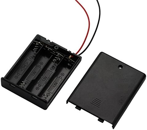 ZRM & E E 4 -PACK AA 3 x 1,5V Bateria do suporte da bateria, 3 slots x 1,5V AA Battery Clip Storage Storage Box Leads - com interruptor