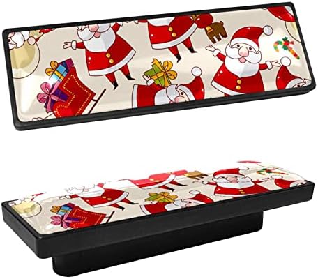 4 botões de embalagens para gavetas de cômodas de cômoda de 3,6 polegadas Gaveta de gaveta Hardware decorativo para armário de guarda -roupa de cozinha, Papai Noel
