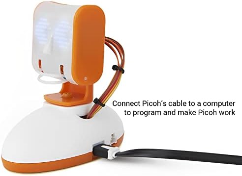 Robô educacional Picoh Orange com Matrix LED, Robôs de programação de ensino de STEM Ensino de Robôs de codificação para estudantes,