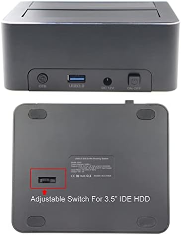 SDFGH Dual Bay USB 3.0 para SATA IDE Externo Disco rígido Estação de ancoragem com leitor de cartões de hub de 2 portas