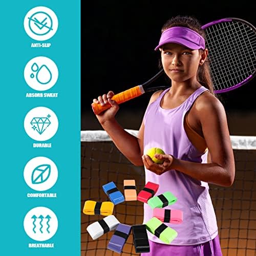 100 peças Tennis Badminton Racket Overgrips Tennis Racket Fita de alcance para anti-deslizamento e aderência absorvente
