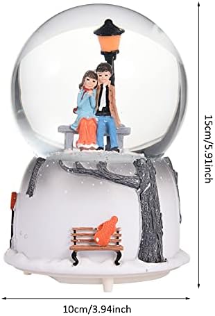 Globos de neve para adultos românticos automáticos spray spray neve céu casal casal crystal ball caixa de música