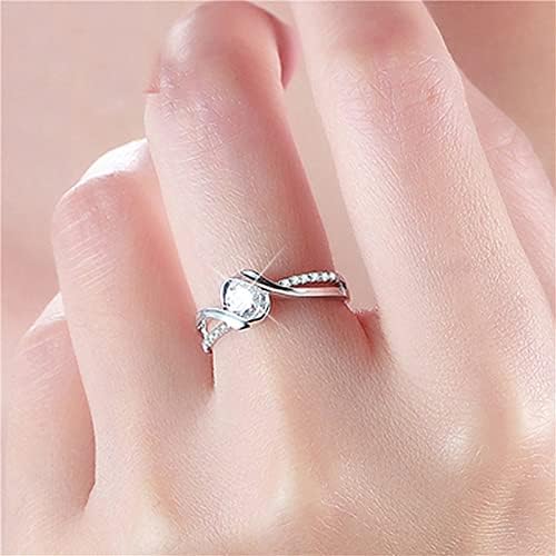Anéis de dedo simples lúcimo de luxo de luxo Sparkling Diamond Ring vintage joias de jóias engajadas anéis requintados para