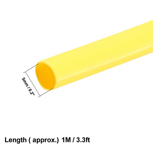 UXCELL Tubação de encolhimento de calor 5 mm dia 1m de comprimento 2: 1 A calor da manga do cabo de encolhimento de cabo encolhido
