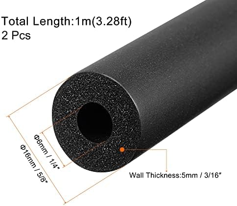 Tubulação de espuma de meccanidade, 6mm ID 16mm od 1m de comprimento tampas de tubo para alça de suporte de suporte