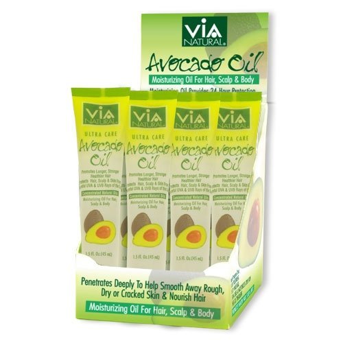 Via óleo natural de abacate de abacate de Ultra Cuidado Natural 1,5 oz - Promove cabelos mais fortes, mais fortes e