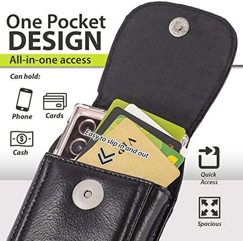 Hengwin 2 Pack Leather Telefone Coloque com loop de correia de correia, bolsas de correia celular Bolsa de cintura Men bolsa