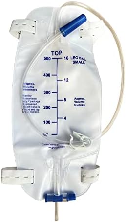 Pacote de saco de saco de drenagem urinária de 3 pacote com câmara anti-refluxo, 500 ml/19 oz 24 Tubo de drenagem