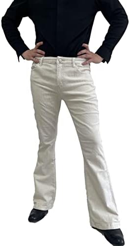 Cordamento masculino Relaxado Vintage 60s 70s calças de fundo de sino de alongamento FIT CLASS
