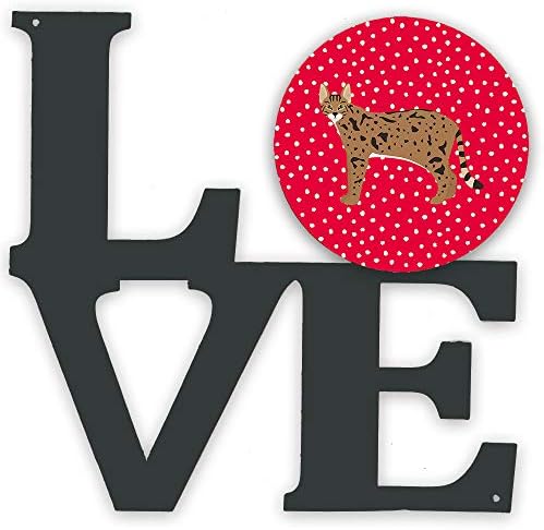Tesouros de Caroline CK5695WALV Savannah 1 Cat Love Metal Wall Artwork Love, Red,