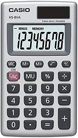 Casio SL-300SV Calculadora de função padrão solar e HS-8VA, calculadora de função padrão movida a energia solar