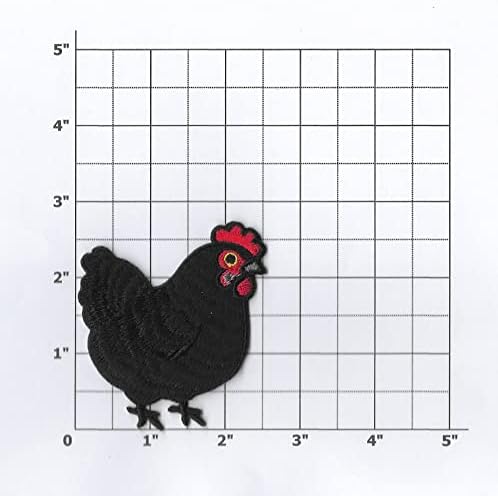 Primeiro qualquer coisa de galinha de galinha de frango preto em patch pequeno animal bordado para chapéu de camisa de camisa Mochilas Backpacks Jeans Tamanho de cerca de 2,70x2,60 polegadas a274