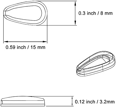 Mr.ZzJooj Eyeglass Nariz Pads, 5 pares Atualizados adesivos de silicone macio câmara de ar vasos de nariz, 3,2 mm de nariz para
