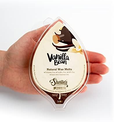 A empresa de velas de Shortie baunila Bean Natural Soy Wax derreta 3 pacote - 3 altamente perfumado 3 oz. Bares - feitos com de soja e óleos essenciais de fragrâncias - ftalato e parafina livre, vegano, não -tóxico