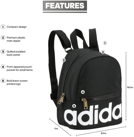 Adidas linear mini mochila saco de viagem pequena, tamanho único
